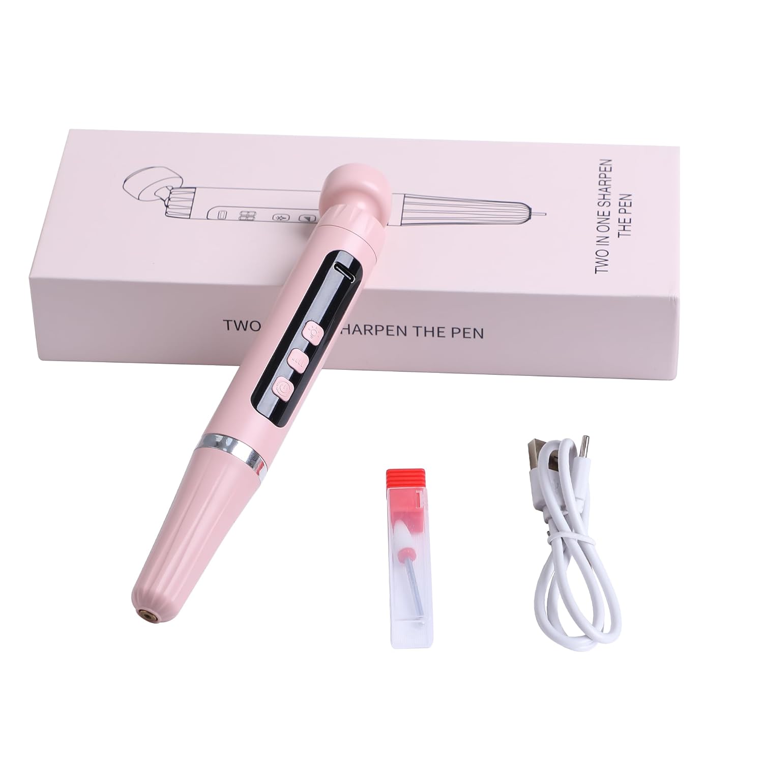 2 in 1 Electric Nail Drill and UV Nail Lamp, Pink Portable Cordless Nail File Machine with Movable UV Light for Gel Nails Polishing Curing